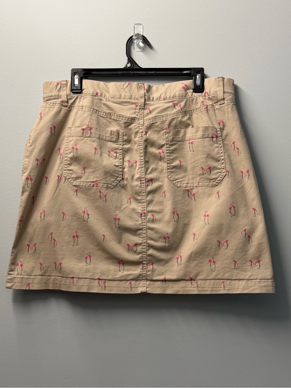 croft & barrow Beige Skort with Pink Flamingo Print - Picture 2 of 11